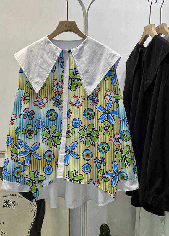Böhmisches rotes Peter-Pan-Kragen-Knopf-asymmetrisches Design Herbst Langarm-Top
