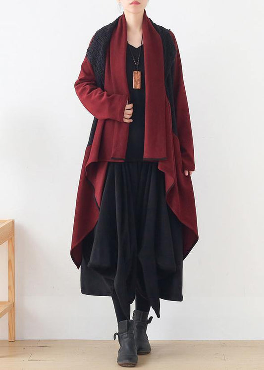 20 autumn and winter new style literary retro fan loose irregular windbreaker jacket - SooLinen