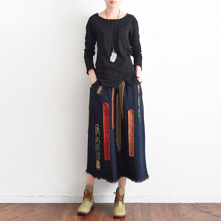 2024 herbst tunika baumwolle shirts schwarz langarm frau tops bluse seite offen