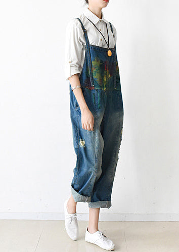 2024 Herbst übergroße Denim-Overalls lässige Blue Jeans Denim-Outfits süß