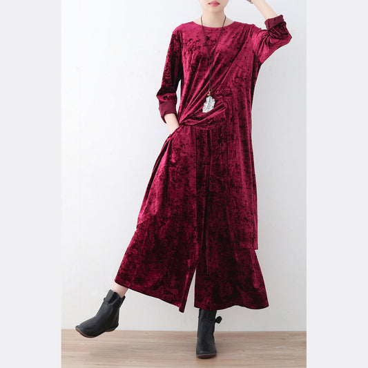 2024 Mode Cord-Oberteile in Übergröße und lässige Hosen mit weitem Bein