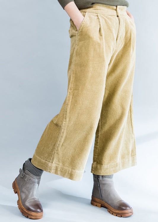 2024 khaki dicke Cordhose lockere lässige Hose mit weitem Bein