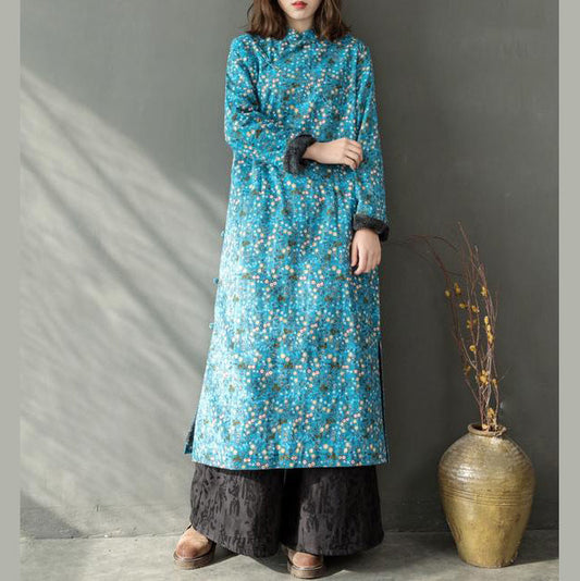 2019 neue gelbe floral frühling kleider Chinesische element Frauen Verdicken Lange Kleider