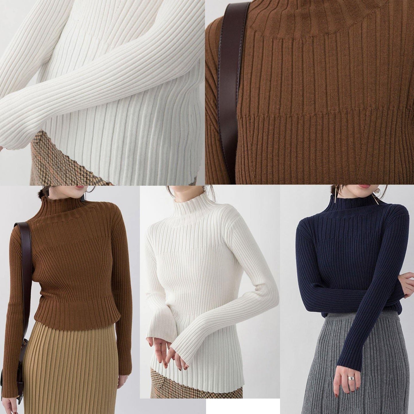 2019 chocolate cozy sweater plus size high neck sweaters New sweater - SooLinen