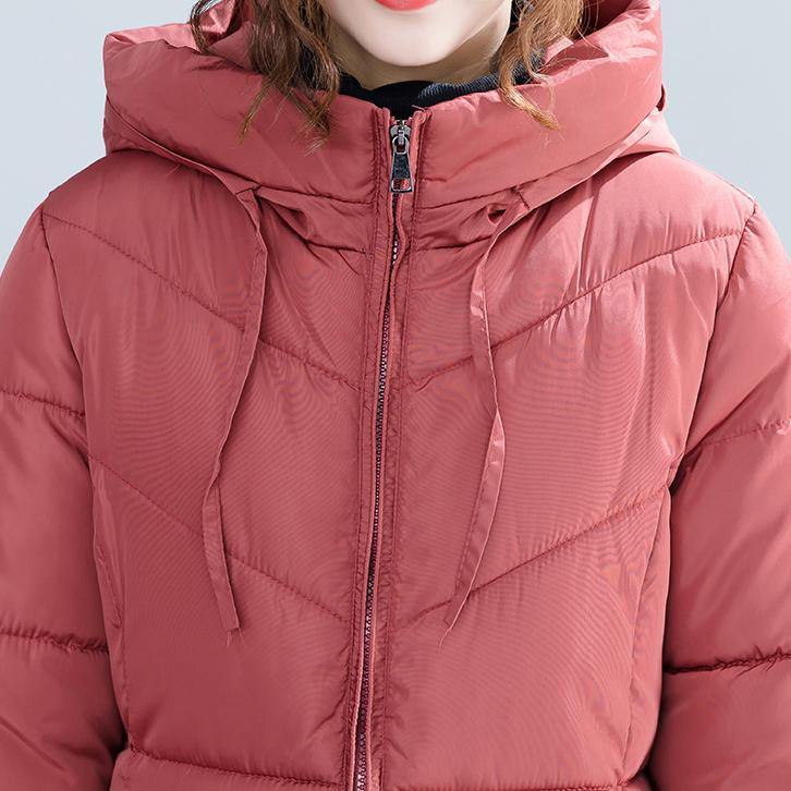 2018 white trendy plus size hooded cotton coat Elegant pockets zippered winter cotton coats - SooLinen