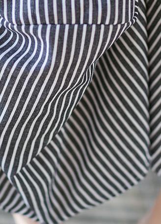 2019 new cotton linen literary striped skirt casual irregular thin section natural waist - SooLinen