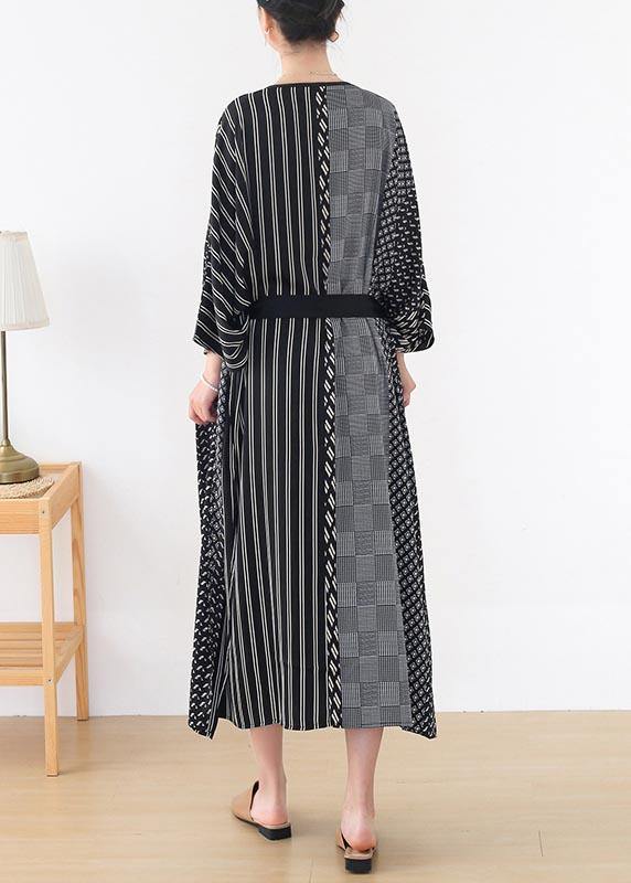 2021 New Lace up Qianniao Print Short Sleeve Dress For Women - SooLinen