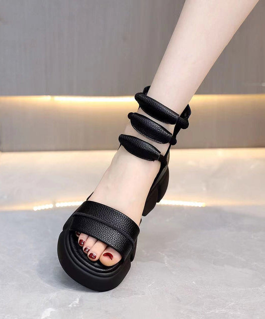 2024 Braune, offene Zehenpartie mit Plateausohle, lässige römische Cool-Stiefel