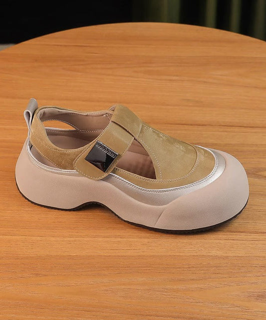 2025 New Apricot Hollow Out Breathable Platform Sandals