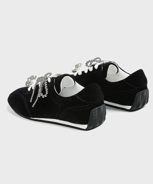 2025 New Black Lace Up Sports Leisure Shoes