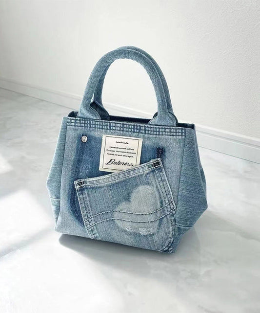 2025 New Blue Large Capacity Versatile Denim Tote Bag