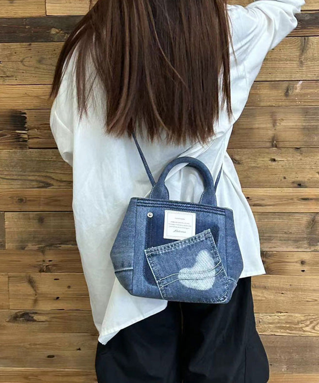 2025 New Blue Large Capacity Versatile Denim Tote Bag
