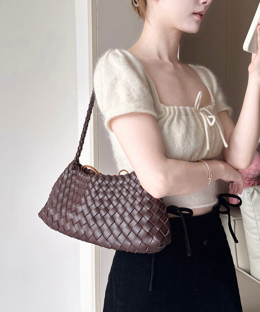 Bolso de hombro duradero de piel sintética verde nuevo 2025