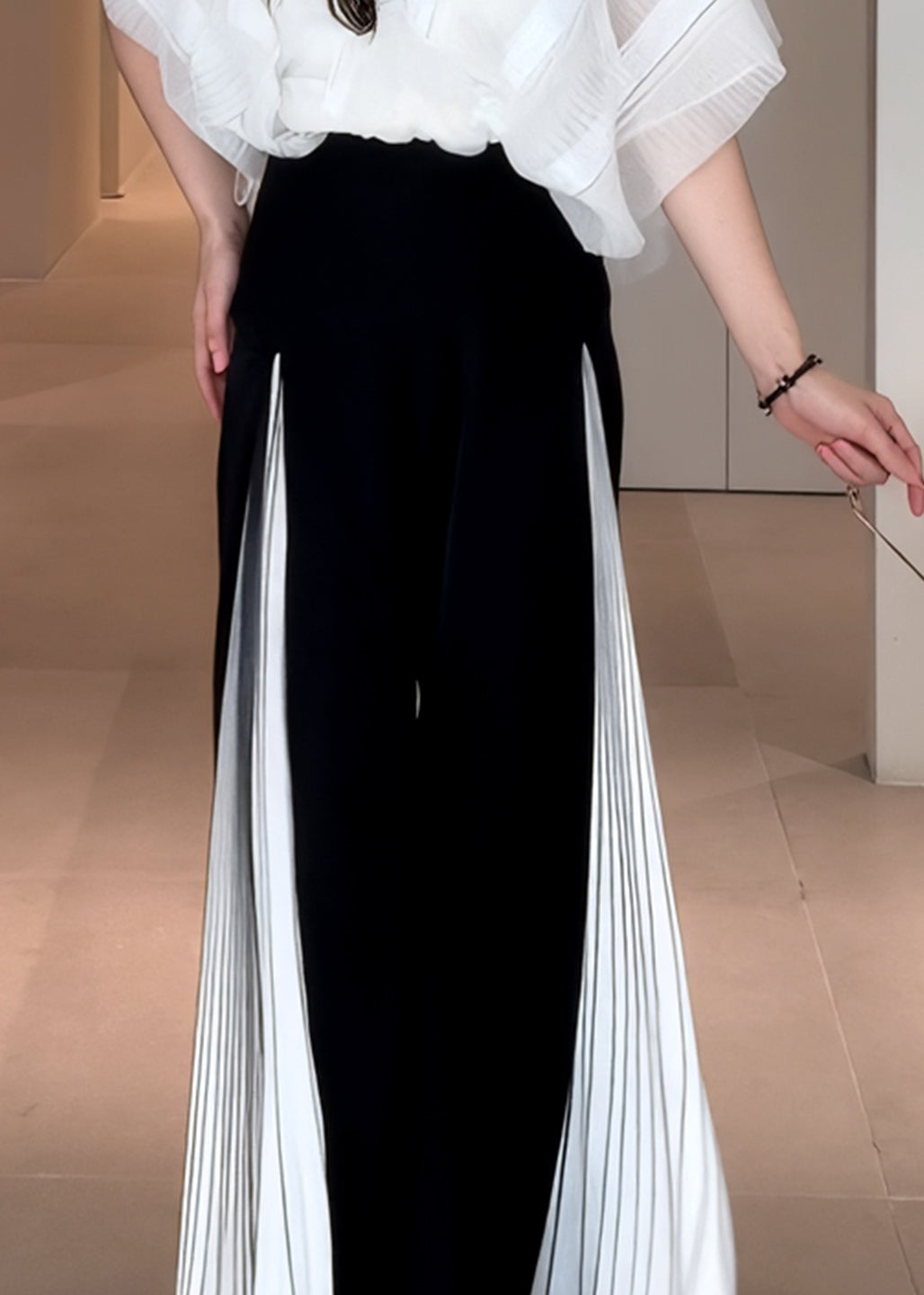 2025 Summer New French Splicing Wide Leg Pants