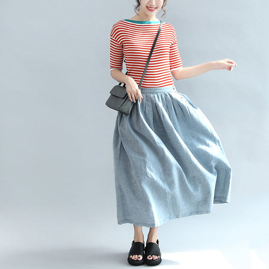 207 herbst rot gestreiften baumwolle tops stilvolle bluse