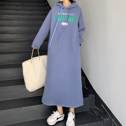 Natürliches orangefarbenes Cartoon-Muster-Tuniken mit Kapuze, Kaftan, Frühlingskleid