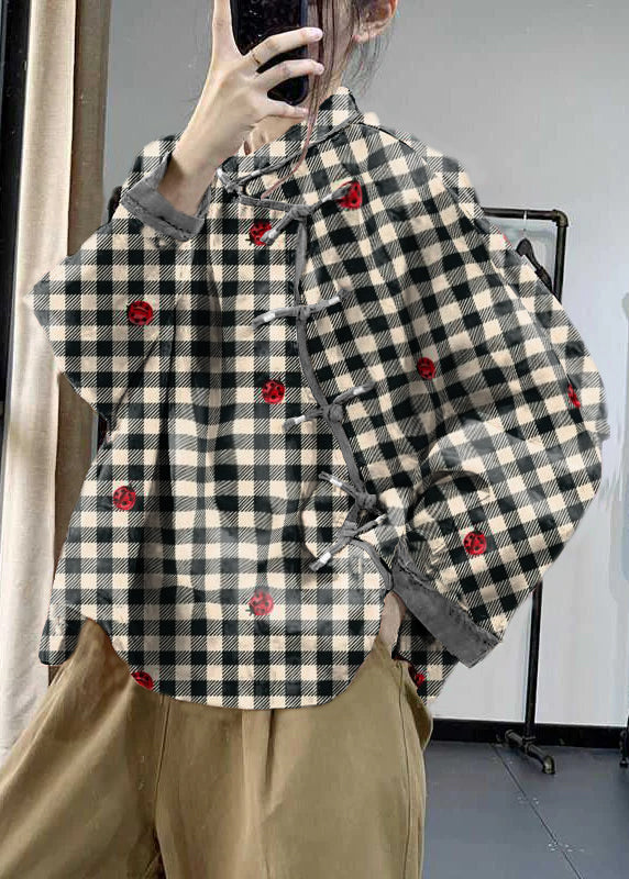 Einfache rosa asymmetrische Print Leinen Bluse Tops Frühling