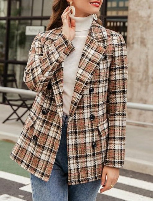 Autumn Chestnut Brown British Tartan Coat