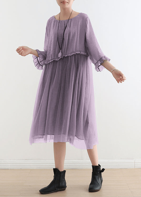 2024 Pink Tull Maxi dresses patchwork chiffon Summer Dresses