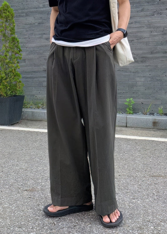 Art Apricot Pockets Solid Linen Mens Pants Summer