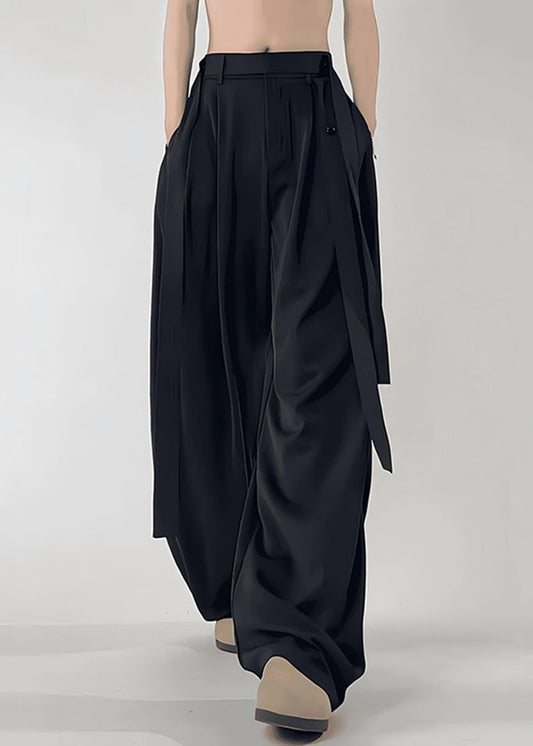 Art Beige Original Design Pockets Ice Silk Men Pants Summer