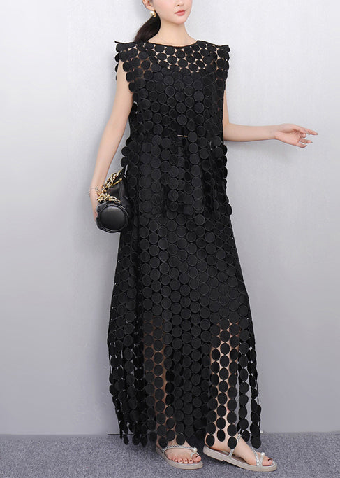 Art Black Oversized Side Open Two Piece Set Women Clothing Summer