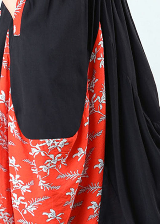 Kunst Schwarz Patchwork Orange Taschen Druck Frühling Hosen