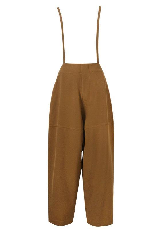 Art Brown High Waist carpenter pants Pants - SooLinen