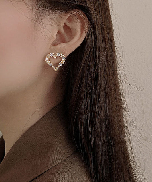 Ohrstecker Love aus Goldlegierung mit Zirkonia