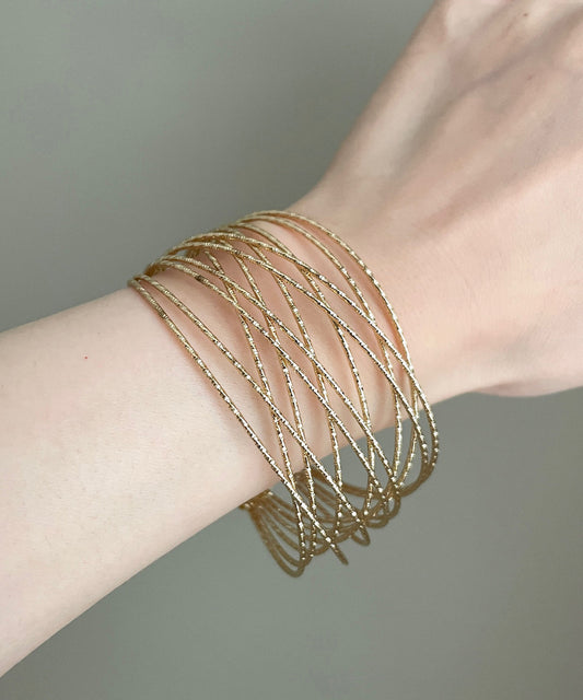 Kunstgold Sterling Silber übergoldete, hohle Manschette