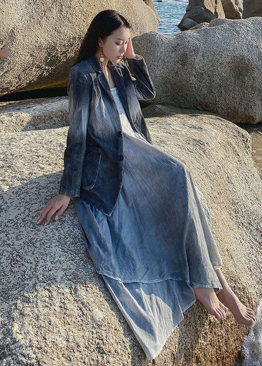 Art Grey Farbverlauf Patchwork Cordjacke Frühling