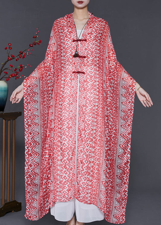 Art Pink Oversized Print Chiffon Orientalischer Schal