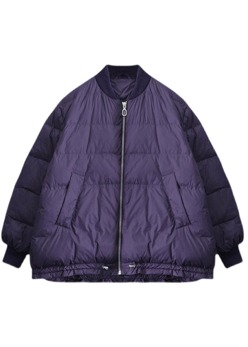 Art Purple Zip Up Kordelzug Feine Baumwolle gefüllt dicke Winterjacken