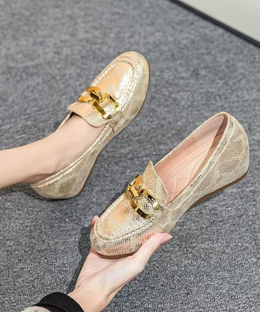 Art Splicing Wedge Loafers For Women Black Faux Leather