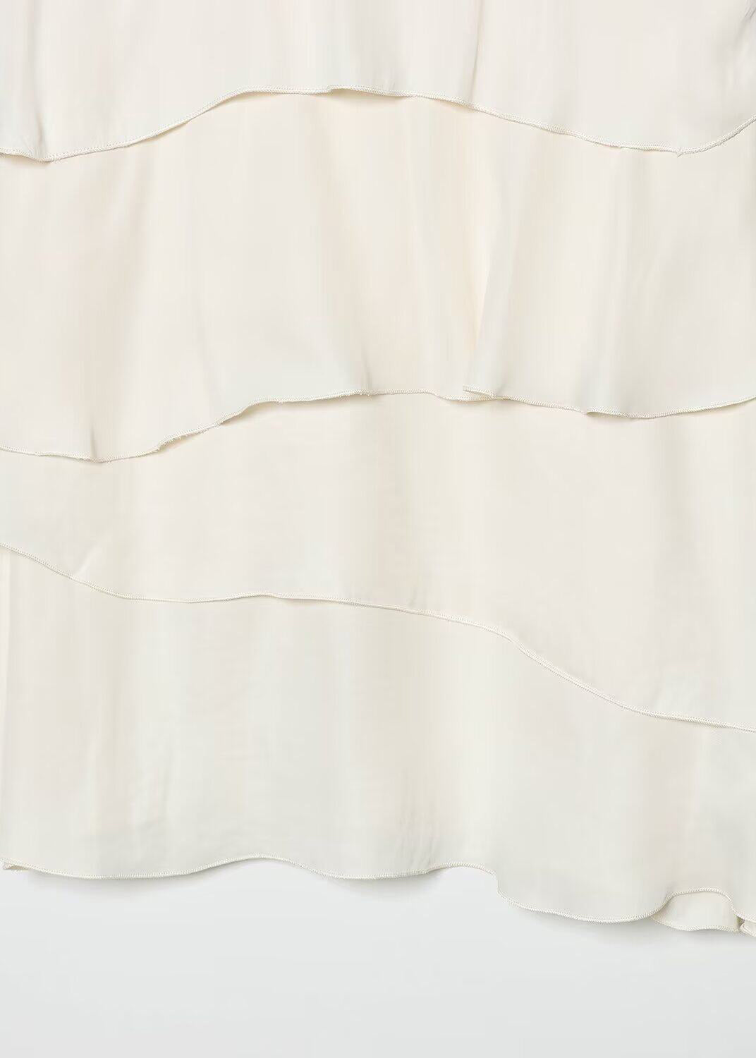 Art White Lace Up Layered Tea Dress Summer