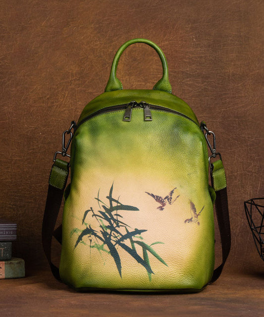 Rucksack aus Kalbsleder mit Kunstgelb-Print