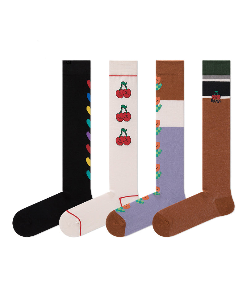 Neue süße Jacquard-Kniestrümpfe für Herbst und Winter