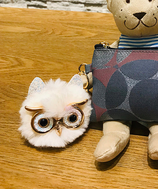 Wunderschöne schwarze Pailletten-Eulen-Schlüsselanhänger aus Legierung