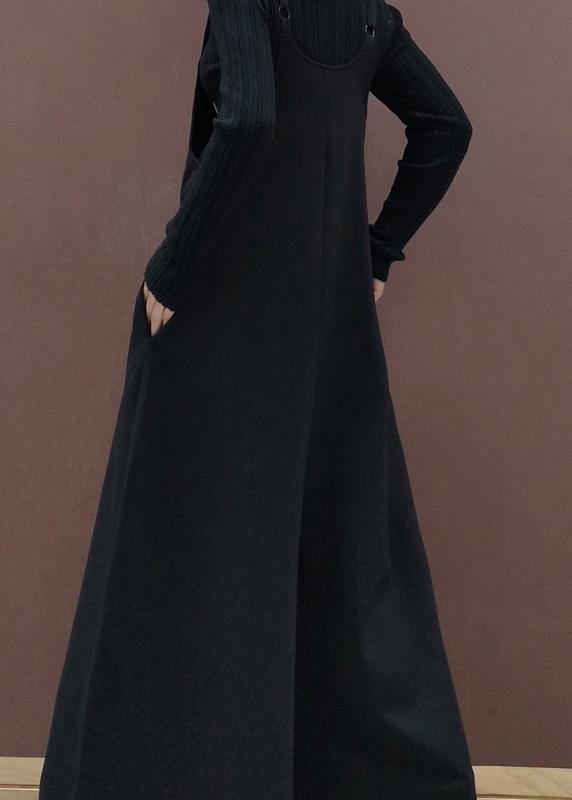 Beautiful Black Embroidery Pants Unique Spring Shape Wild Pants - SooLinen