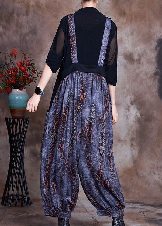 Beautiful Blue Patchwork Print Two Pieces Set Spring