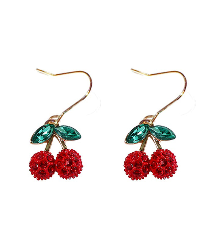 Beautiful Gold Copper Overgild Cherry Drop Earrings
