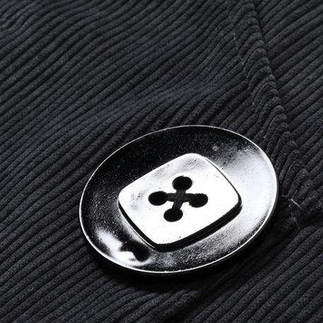 Beautiful Grey Asymmetrical Design Corduroy Cotton Sundress - SooLinen