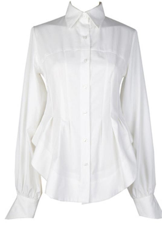 Beautiful White traveling fashion Cotton Blouse Tops Spring - SooLinen