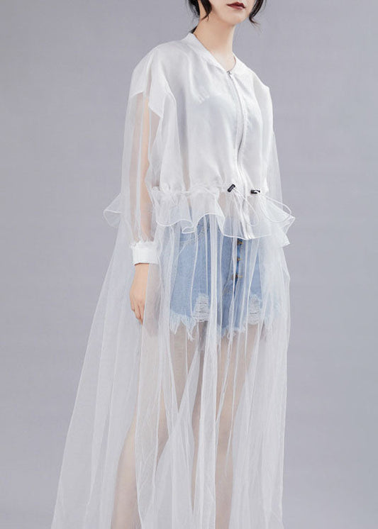 Schöne Weiße reißverschluss Patchwork asymmetrische design Herbst Kleider Lange ärmel