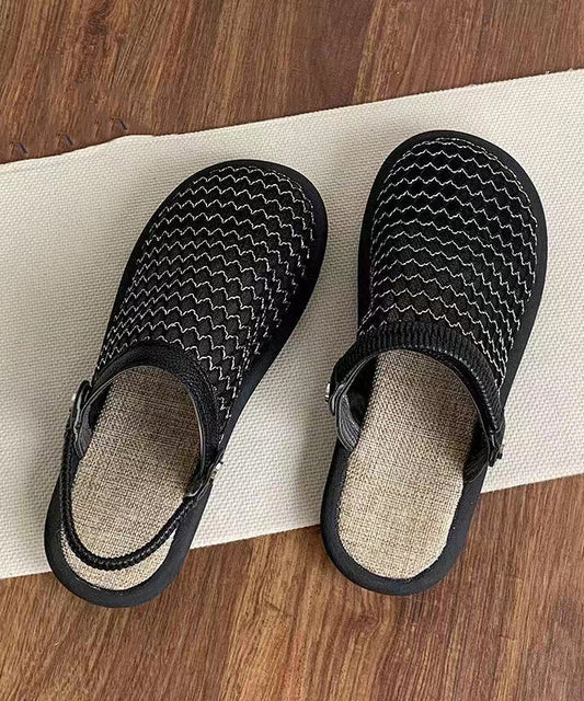 Beige Ausgehöhlte Atmungsaktive Mesh Casual Splicing Sandalen