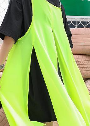 Black t-shirt + strap dress suit summer tide large size short sleeve loose long section casual women's clothing - SooLinen