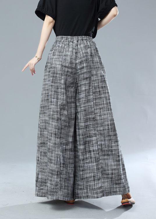 Bohemian Black Pockets Wide Leg Casual Fall Pants - SooLinen