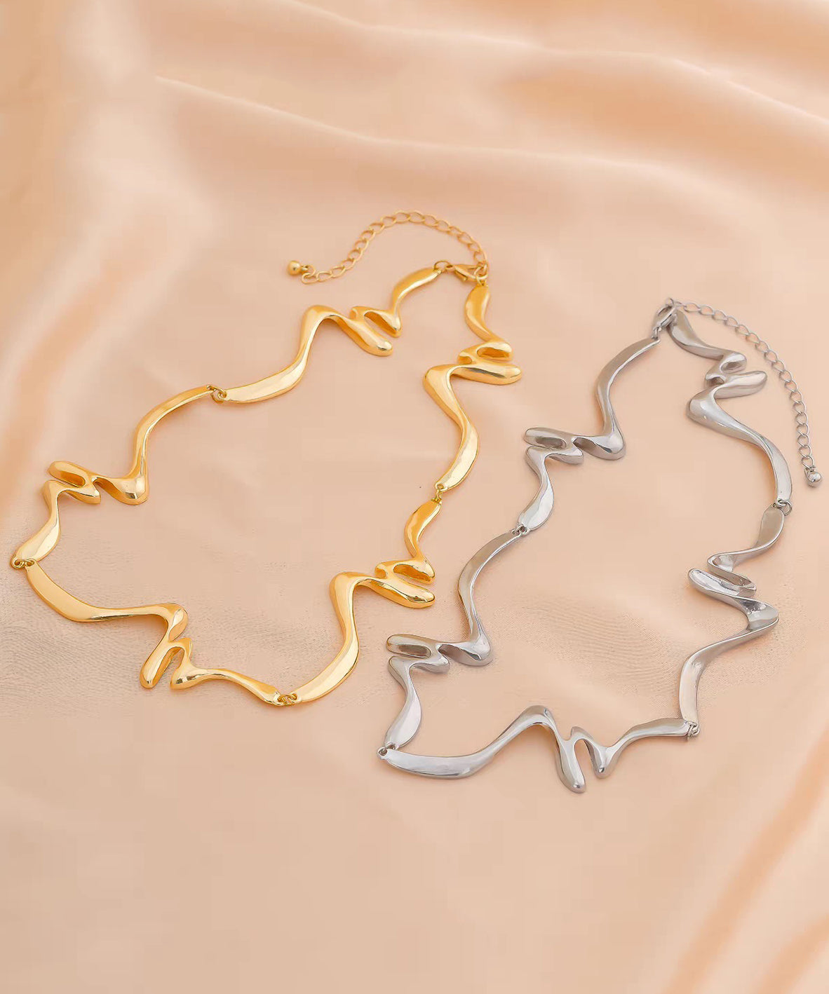 Bohemian Gold Metal Alloy Asymmetrical W-Shaped Collar Necklace