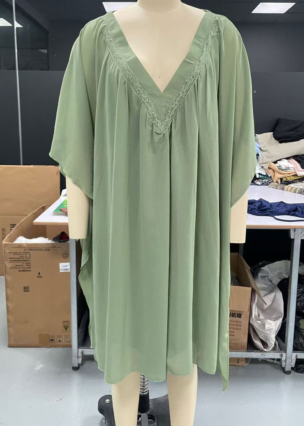 Bohemian Green Oversized Chiffon Holiday Dress Two Piece Set Summer