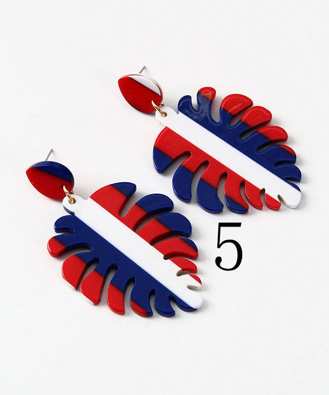 Pendientes de acrílico con forma ahuecada y estampado del Día de la Independencia de Bohemia